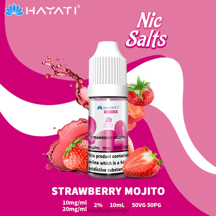 Hayati Pro Max fine salter HB4400244 jordbær mojito Hayati vape flavours