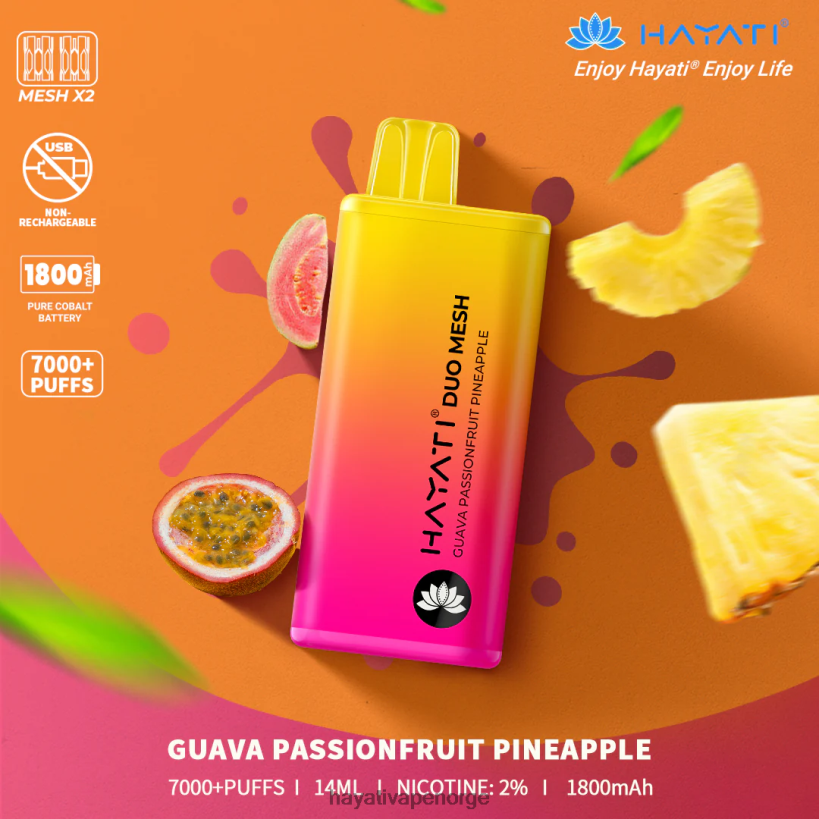 Hayati Duo Mesh engangs HB4400170 guava pasjonsfrukt ananas Hayati vape shop