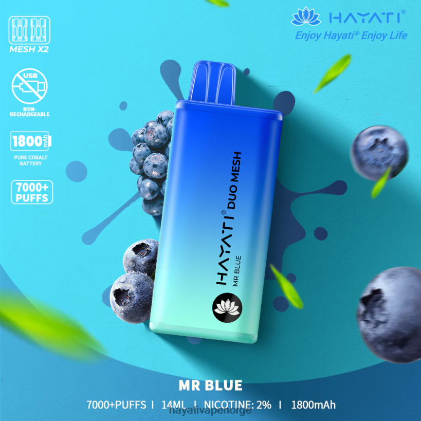 Hayati Duo Mesh engangs HB4400174 mr blå Hayati vape flavours