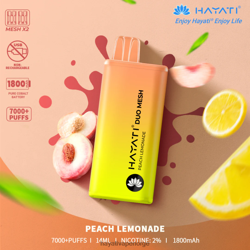 Hayati Duo Mesh engangs HB4400175 fersken limonade Hayati vape near me
