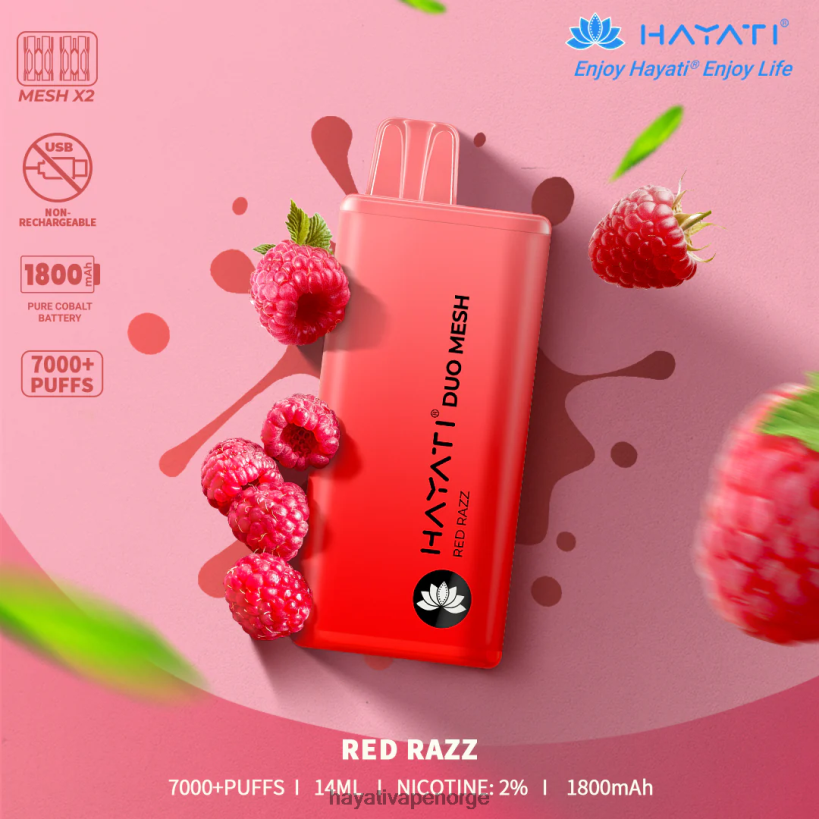 Hayati Duo Mesh engangs HB4400179 rød razz Hayati flavour vapes