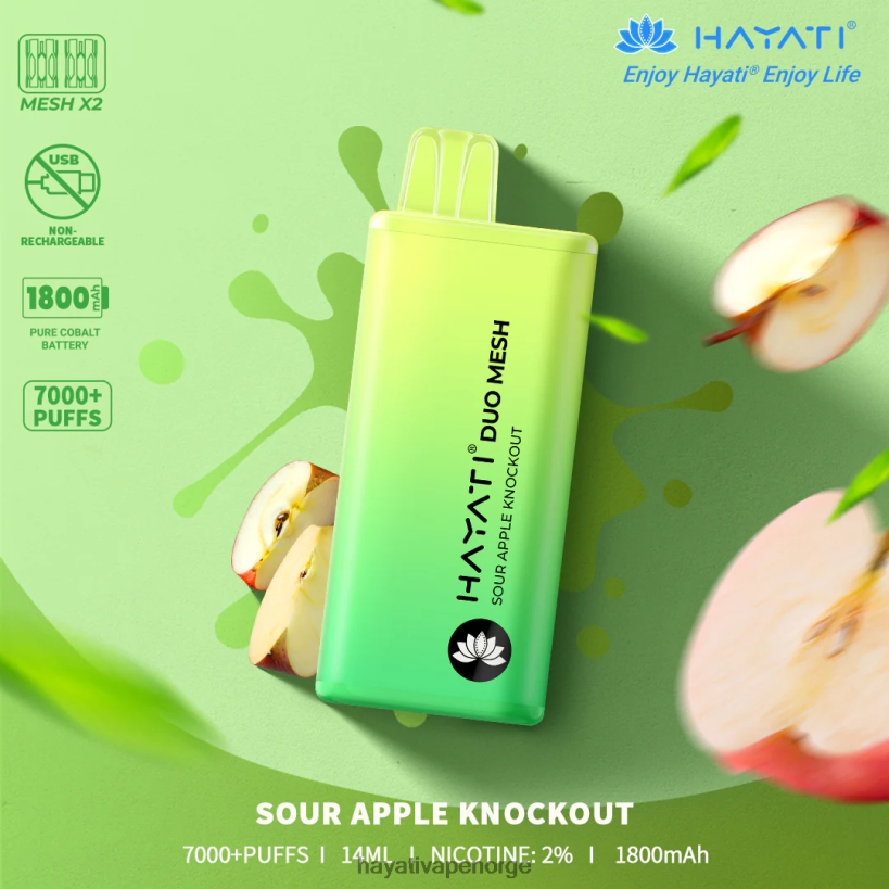 Hayati Duo Mesh engangs HB4400180 sur eple knockout Hayati vape shop
