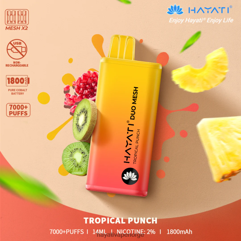 Hayati Duo Mesh engangs HB4400184 tropisk punch Hayati vape flavours