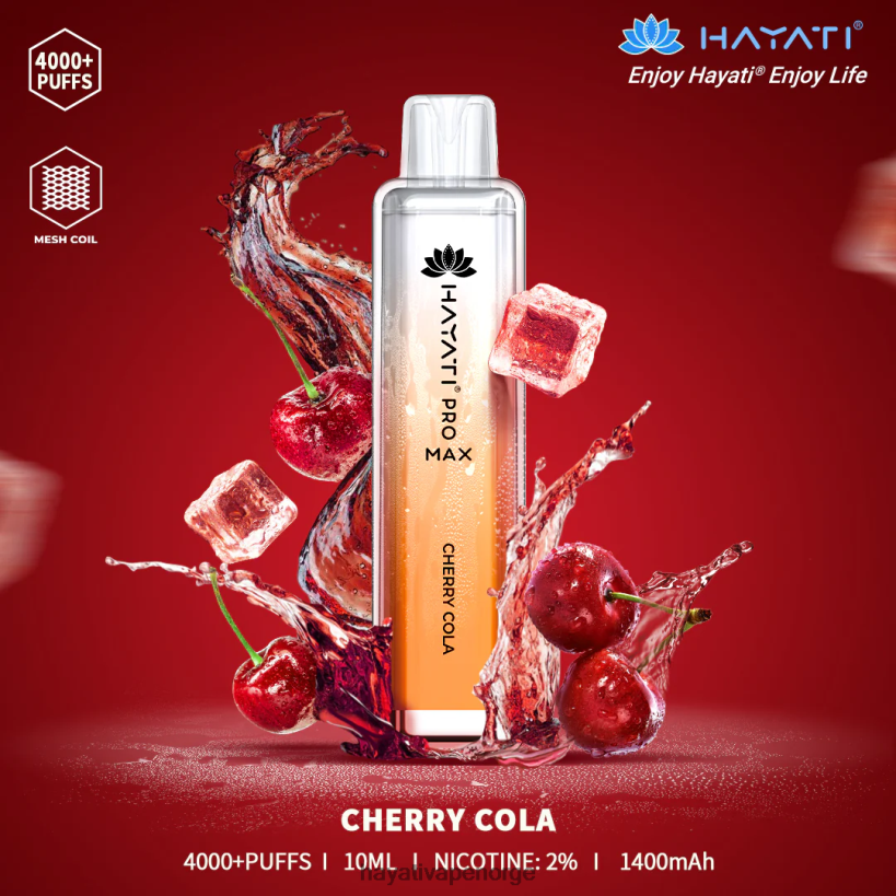 Hayati Pro Max engangs HB4400100 kirsebær cola Hayati vape shop
