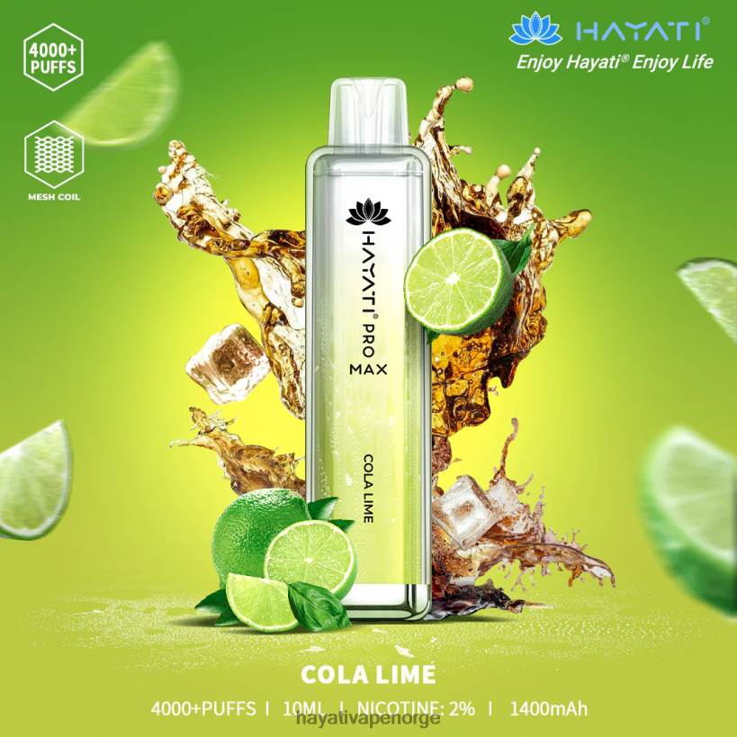 Hayati Pro Max engangs HB4400101 cola lime Hayati norge