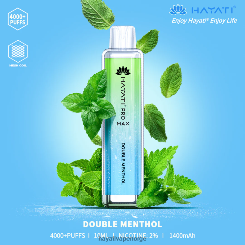 Hayati Pro Max engangs HB4400102 dobbel mentol Hayati oslo