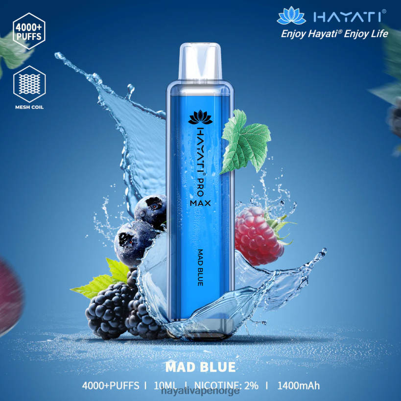 Hayati Pro Max engangs HB4400110 gal blå Hayati vape shop