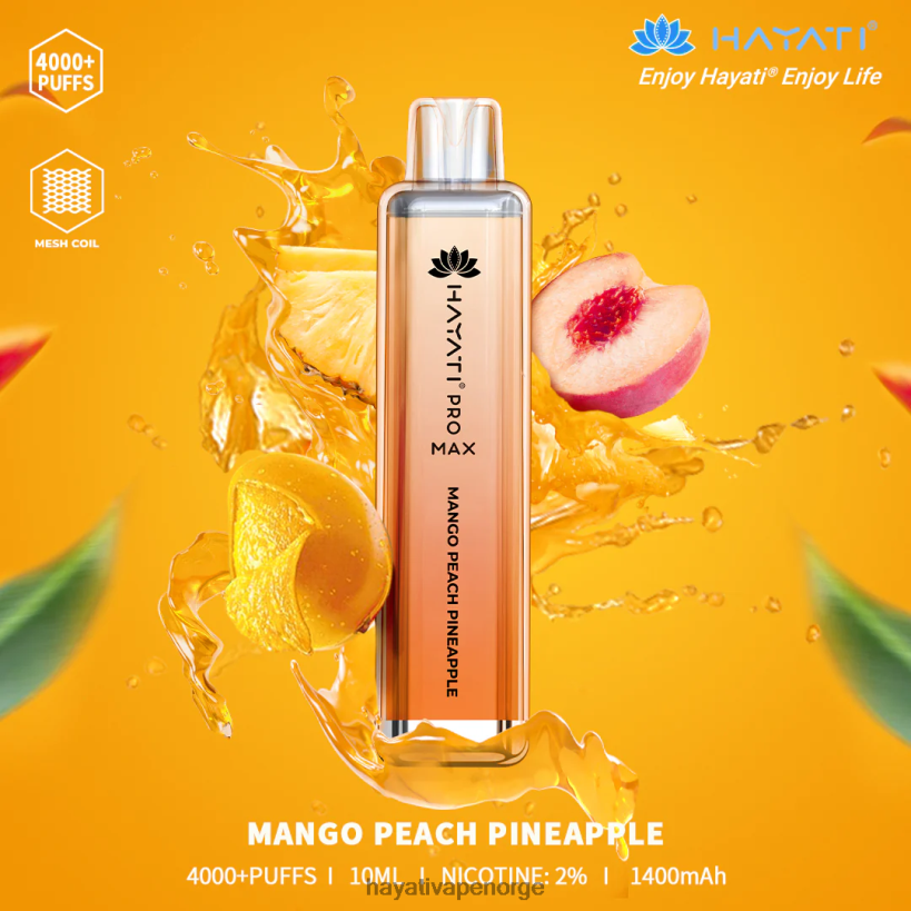 Hayati Pro Max engangs HB4400111 mango fersken ananas Hayati norge