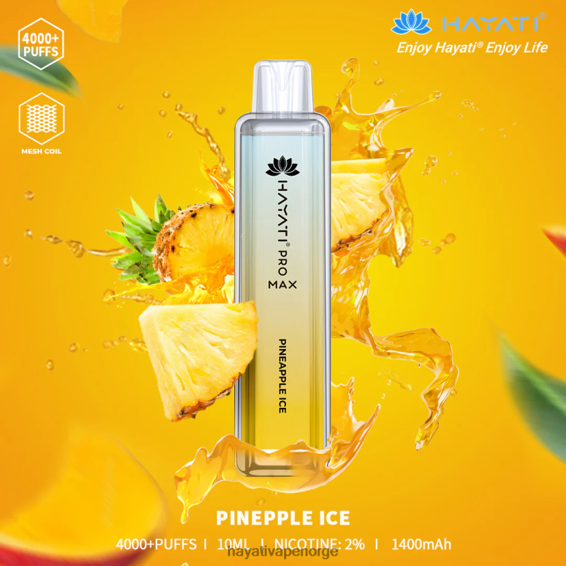 Hayati Pro Max engangs HB4400114 ananas is Hayati vape flavours
