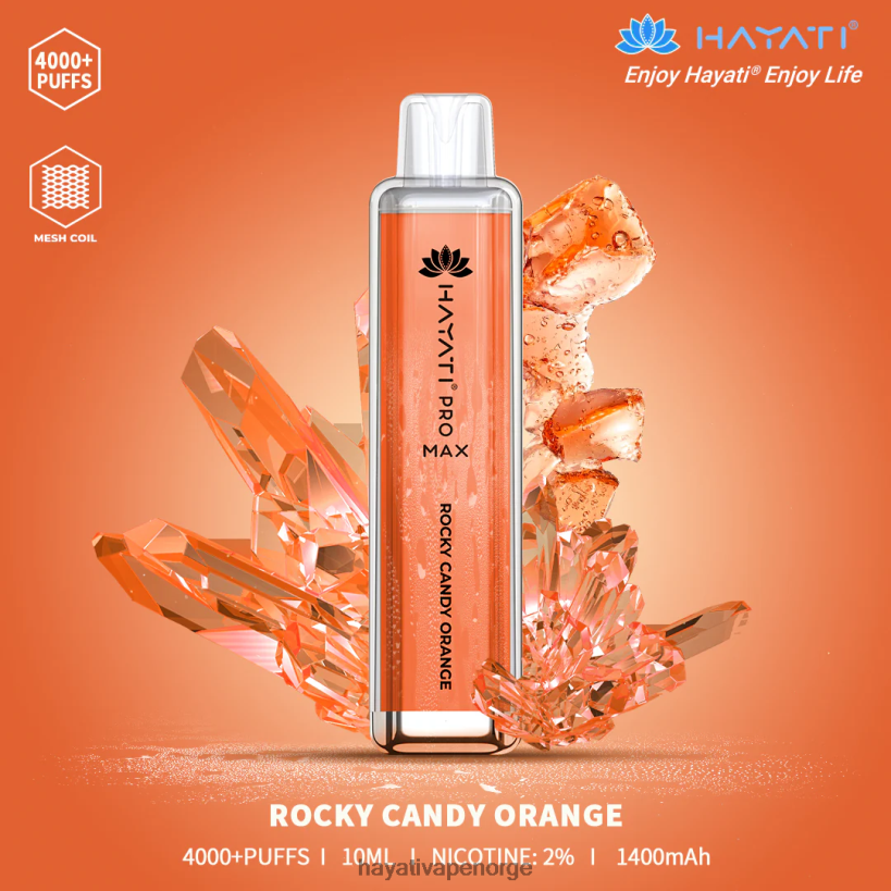 Hayati Pro Max engangs HB4400118 steinete godteri appelsin Hayati flavour list
