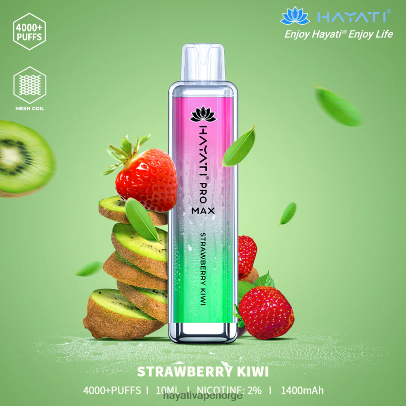 Hayati Pro Max engangs HB4400134 jordbær kiwi Hayati vape flavours