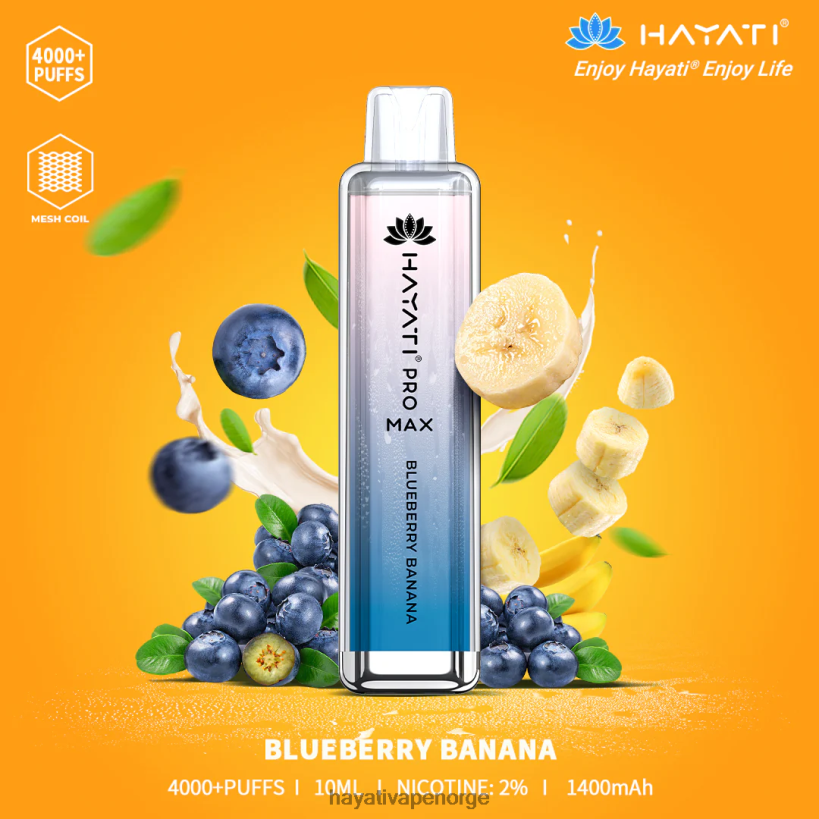 Hayati Pro Max engangs HB4400138 blåbær banan Hayati flavour list