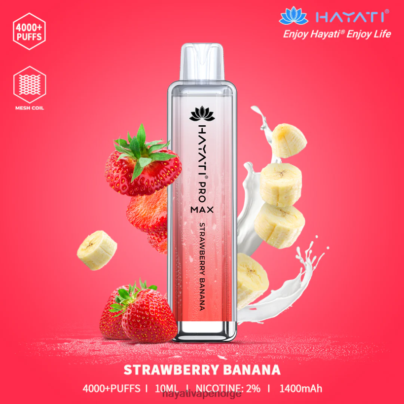Hayati Pro Max engangs HB4400139 jordbær banan Hayati flavour vapes