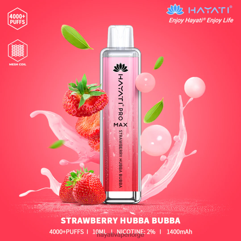 Hayati Pro Max engangs HB4400140 jordbær hubba bubba Hayati vape shop