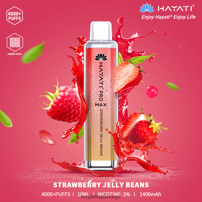 Hayati Pro Max engangs HB4400142 jordbærgelébønner Hayati oslo