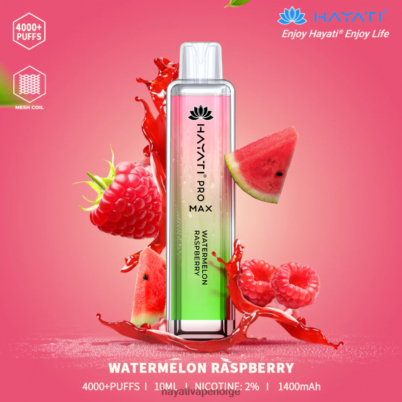 Hayati Pro Max engangs HB4400143 vannmelon bringebær Hayati vape norge
