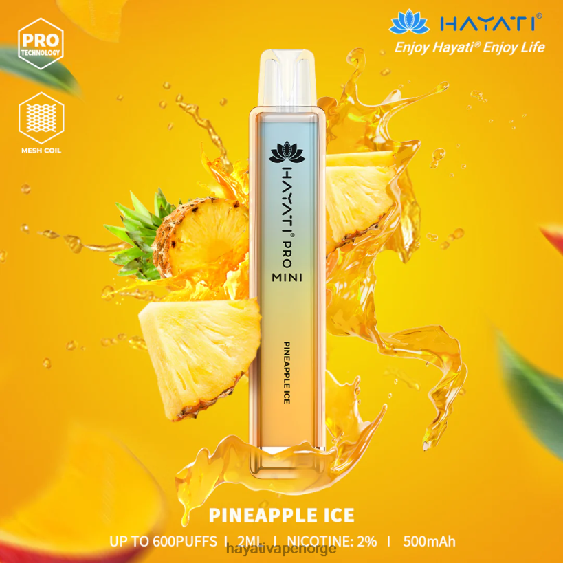 Hayati Pro Mini engangs HB440017 ananas is Hayati flavours norge