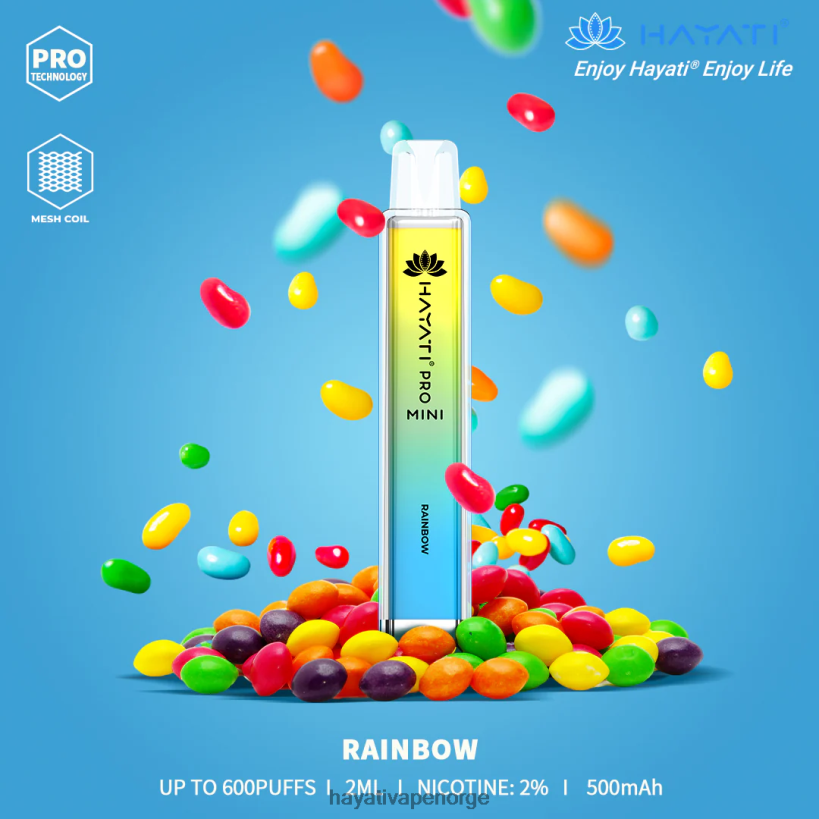 Hayati Pro Mini engangs HB440019 regnbue Hayati flavour vapes
