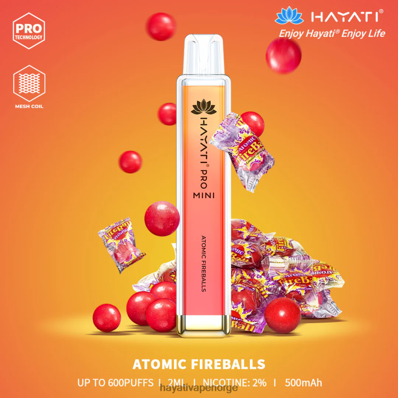 Hayati Pro Mini engangs HB44001 atomisk ildkule Hayati norge