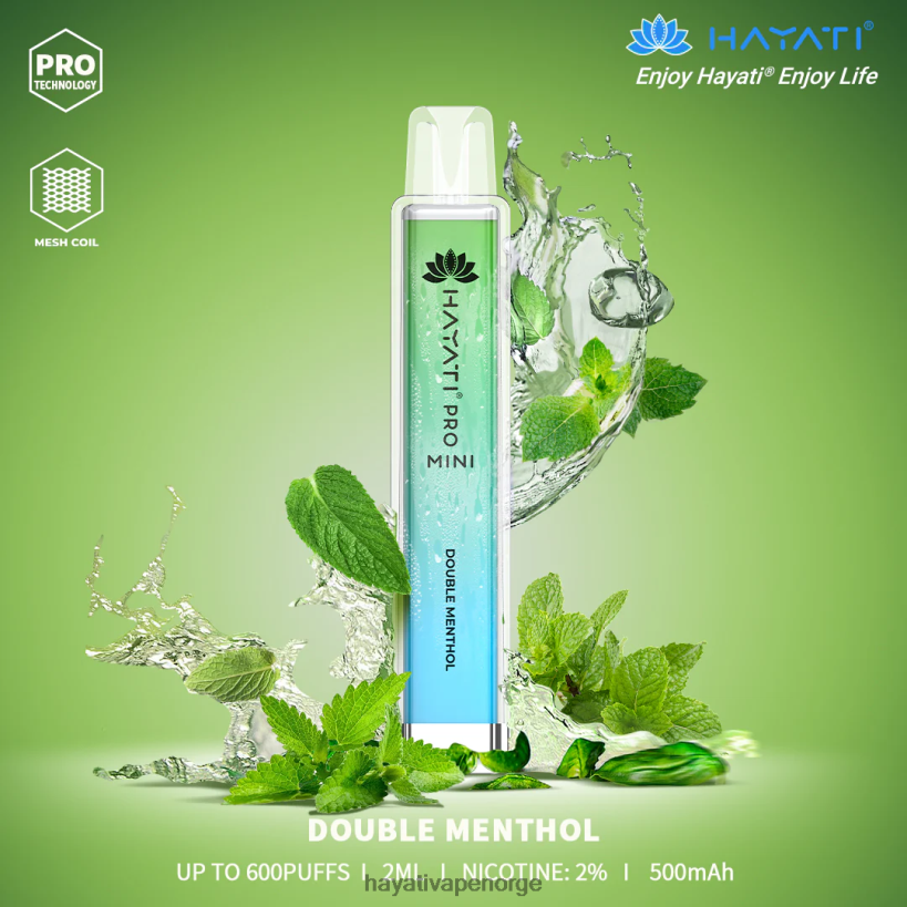 Hayati Pro Mini engangs HB44008 dobbel mentol Hayati flavour list