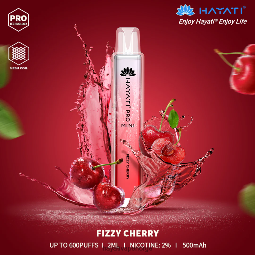 Hayati Pro Mini engangs HB44009 brusende kirsebær Hayati flavour vapes