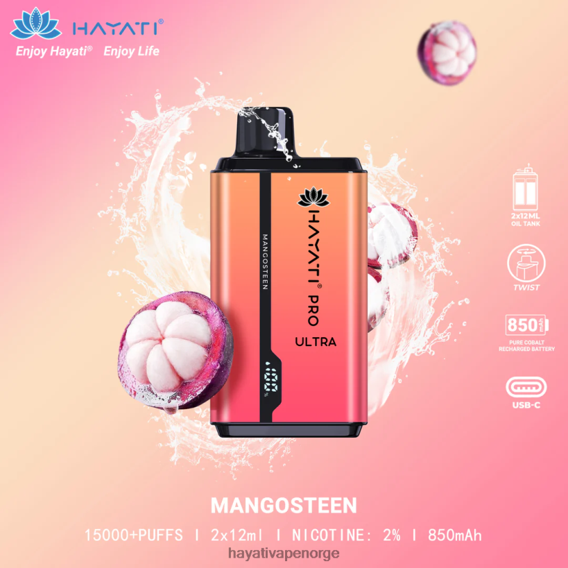Hayati Pro Ultra engangs 15000 puff HB4400205 mangostan Hayati vape near me