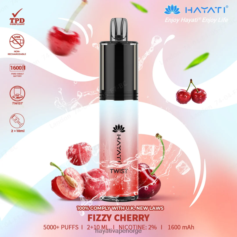 Hayati Twist engangs HB440069 brusende kirsebær Hayati flavour vapes