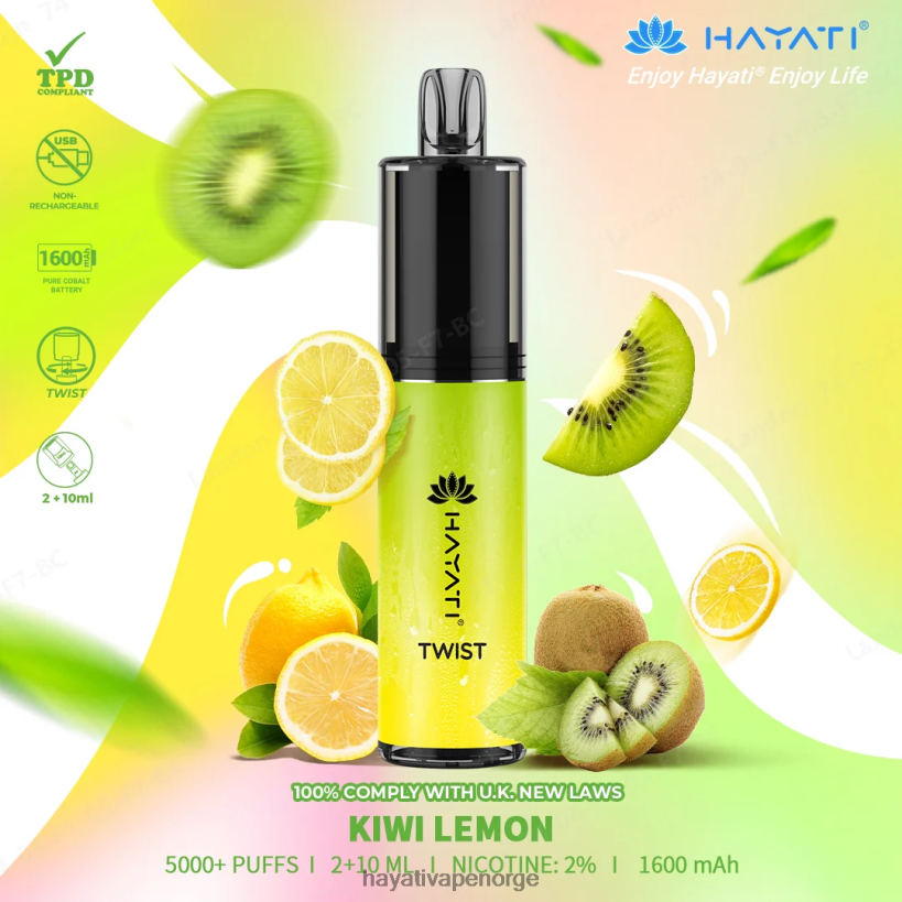 Hayati Twist engangs HB440073 kiwi sitron Hayati vape norge