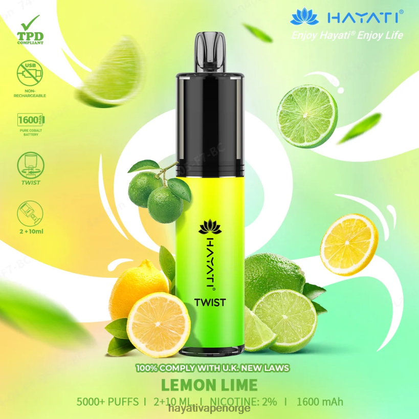 Hayati Twist engangs HB440075 sitron lime Hayati vape near me