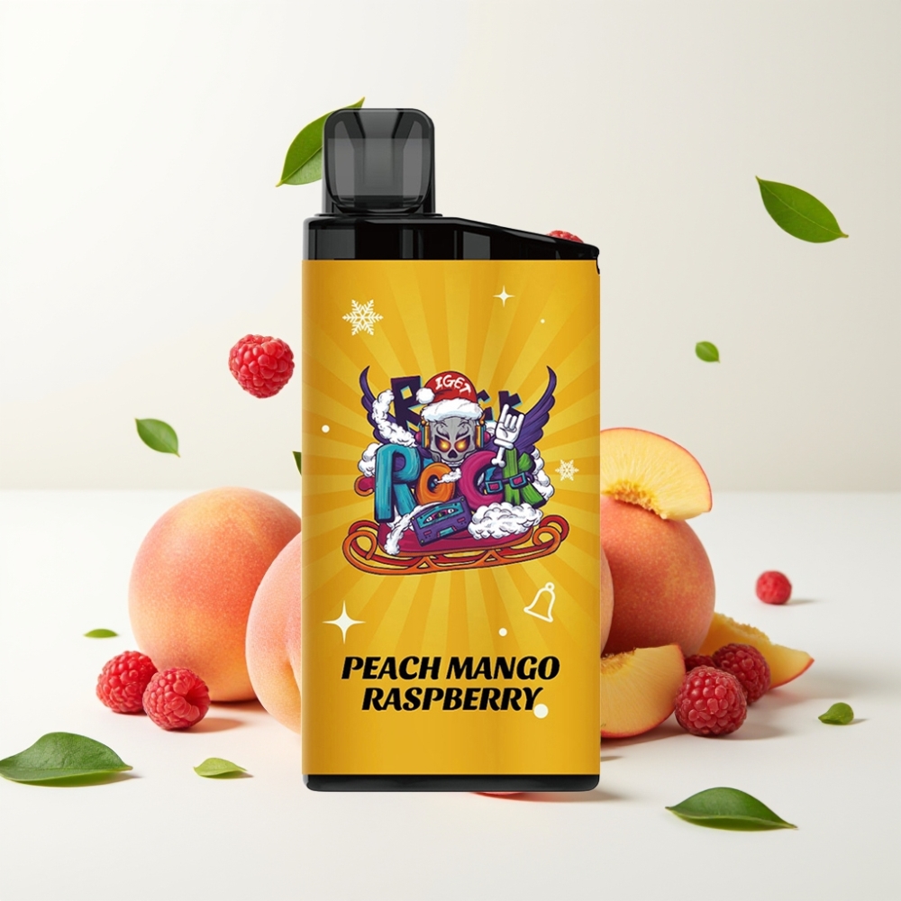 IGET Bar 3500 Puffs 1400 mAh 1.2 Ohm Mesh Fersken Mango Bringebær