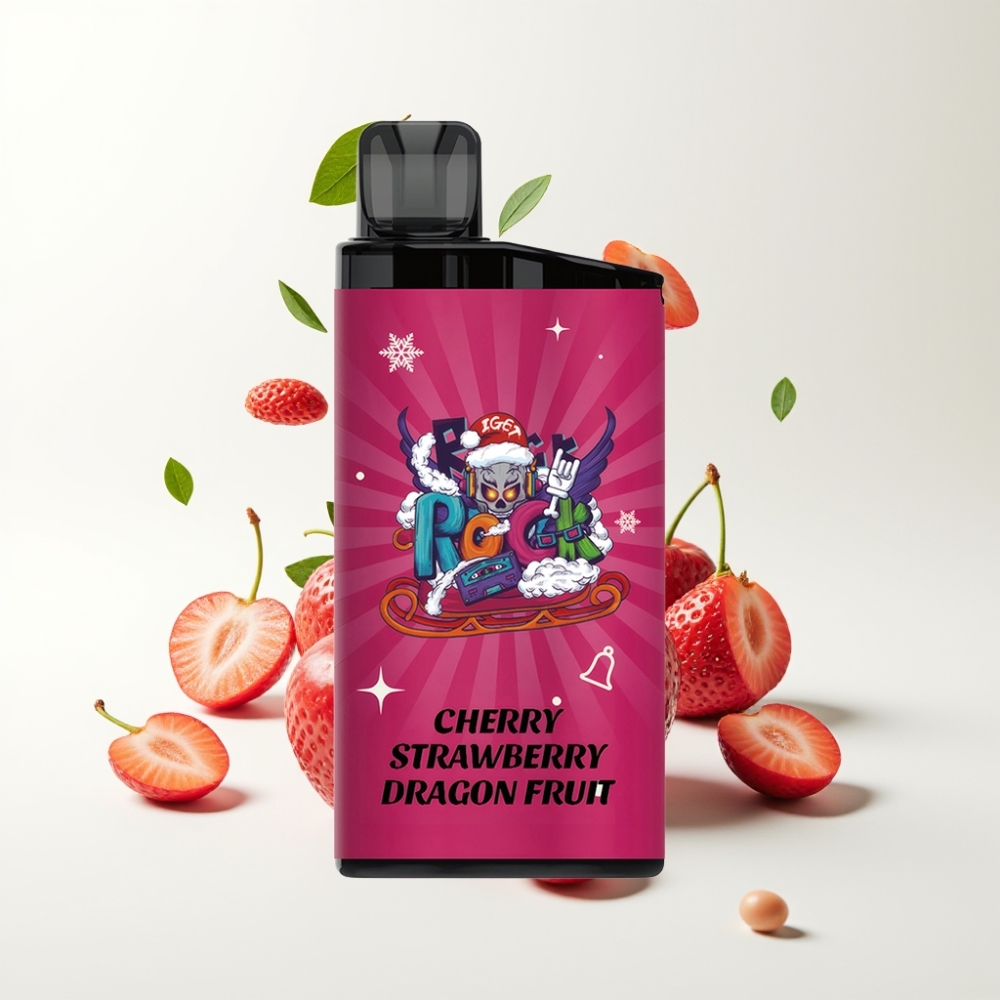IGET Bar 3500 Puffs 1.2 Ohm Mesh 1400 mAh Kirsebær Jordbær Dragefrukt