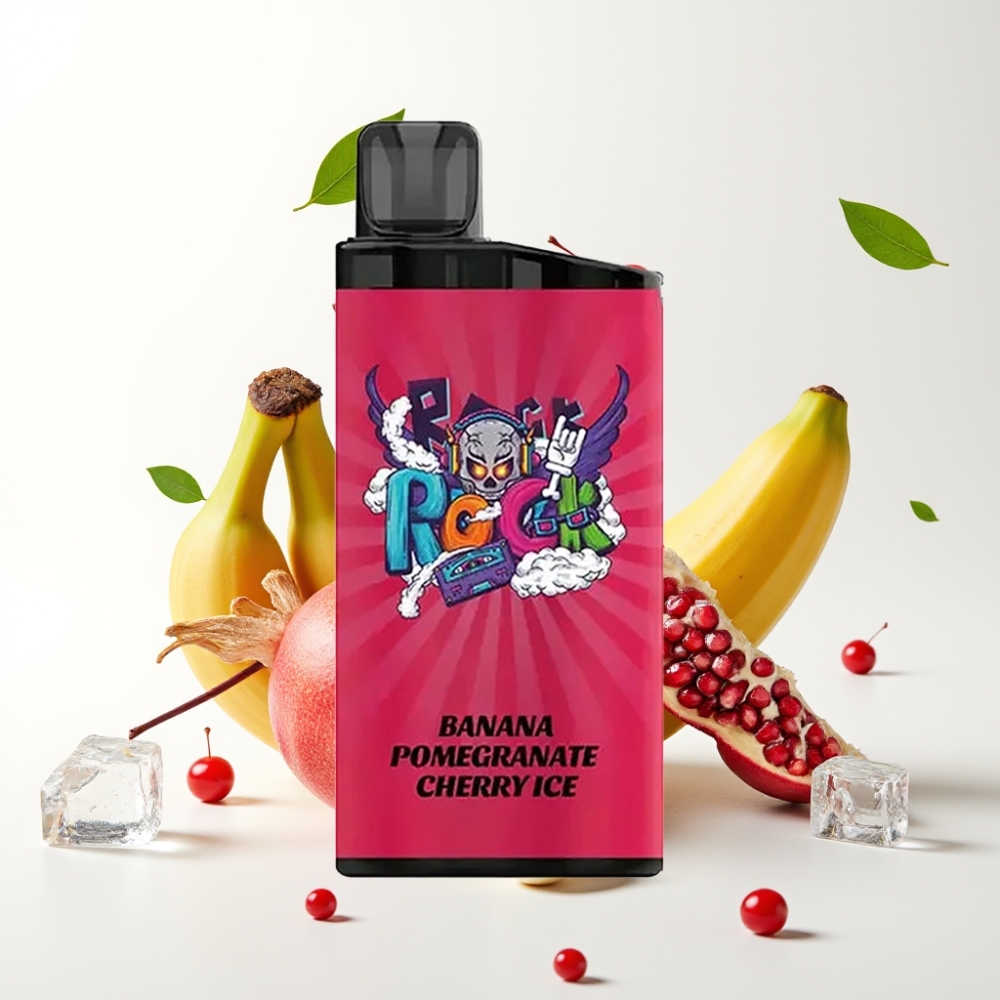 IGET Bar 3500 Puffs 41.3x21.3x94.5mm 1.2 Ohm Mesh 1400mAh PC+ALU Banan Granate Kirsebær Is