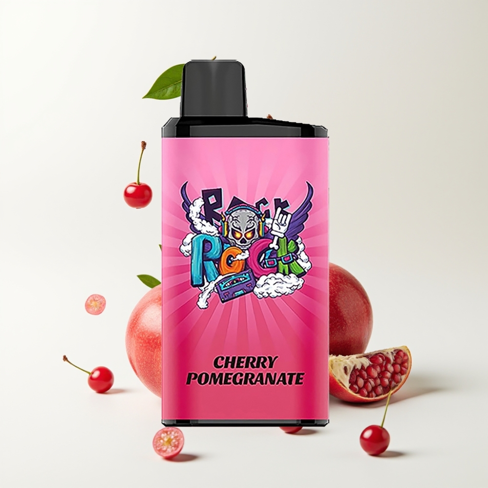 IGET Bar Pro 10000 Puffs 44.1x22.5x96.5 mm 2000 mAh 1.2 Ohm Mesh Coil PC+ALU 93 g Kirsebær Granateple