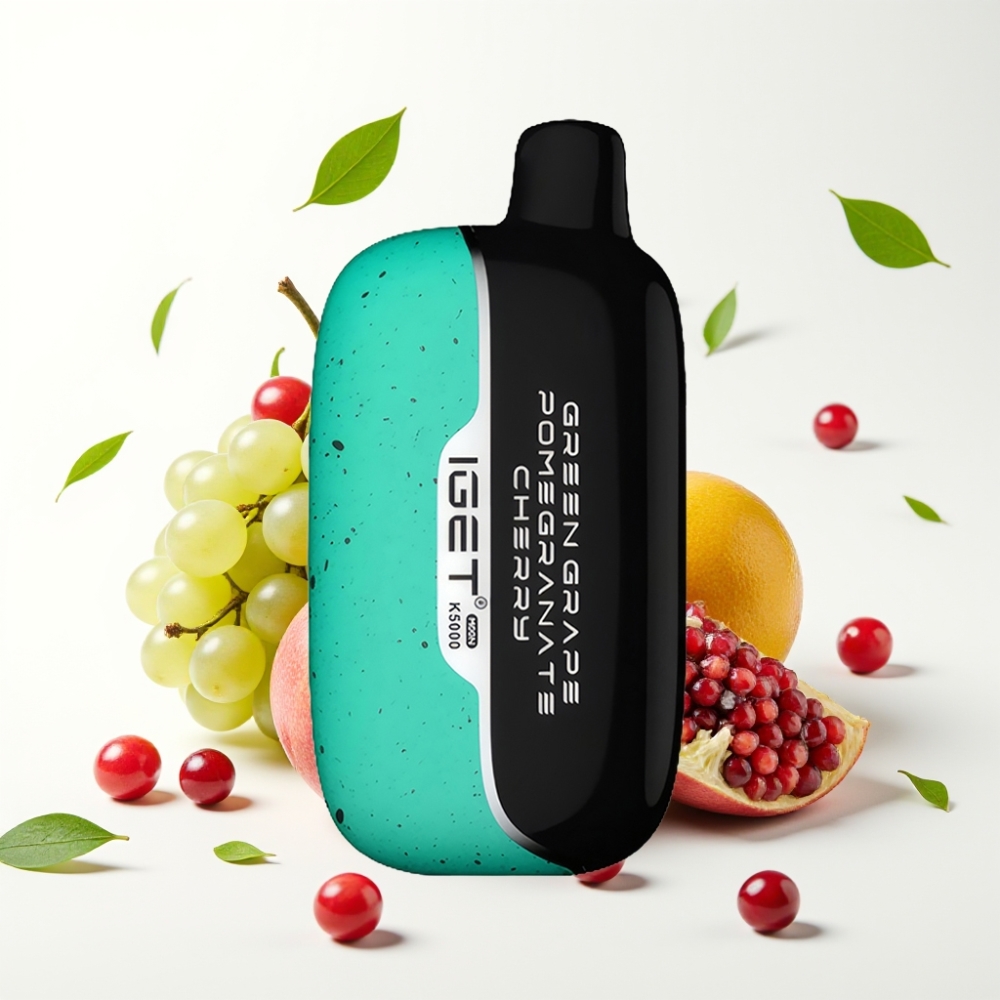 IGET Moon K5000 Puffs 81,5g PC Grønn Drue Granate Kirsebær