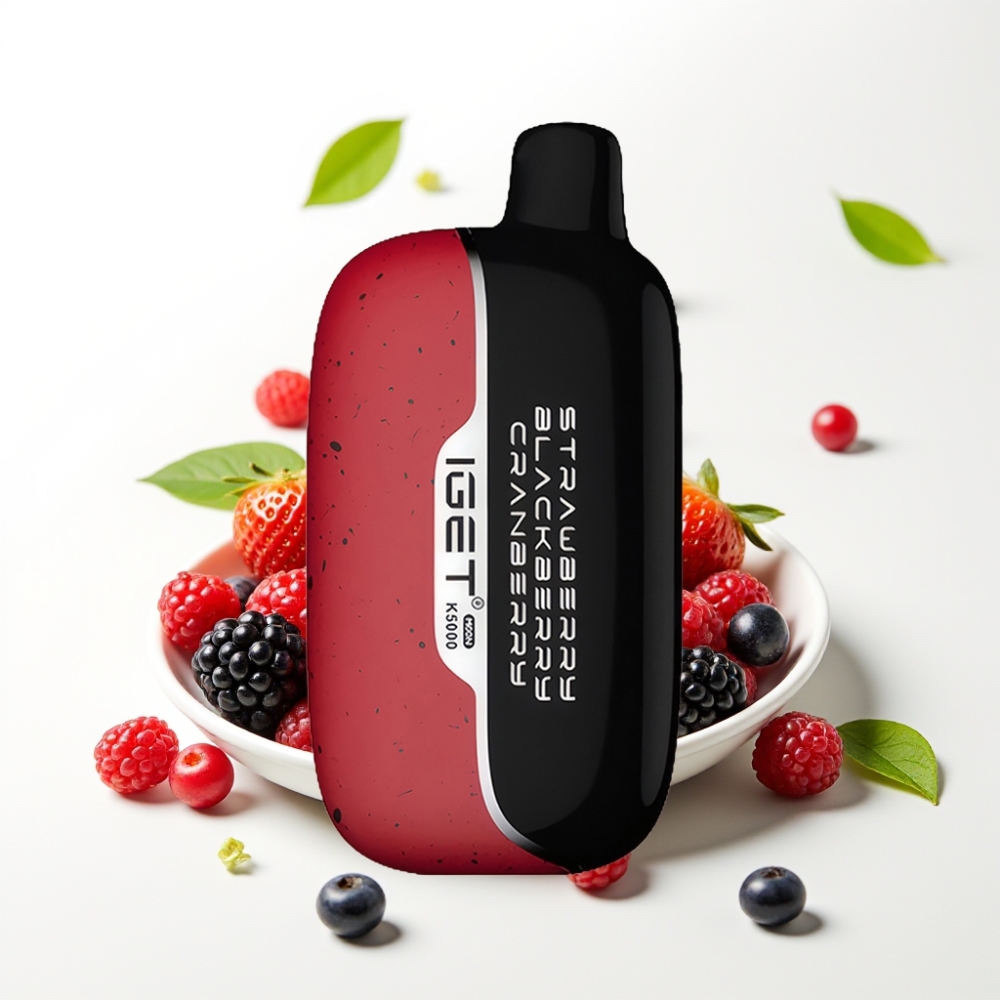 IGET Moon K5000 Puffs 81.5g PC Jordbær Bjørnebær Tranebær Mesh 1.35 Ohm