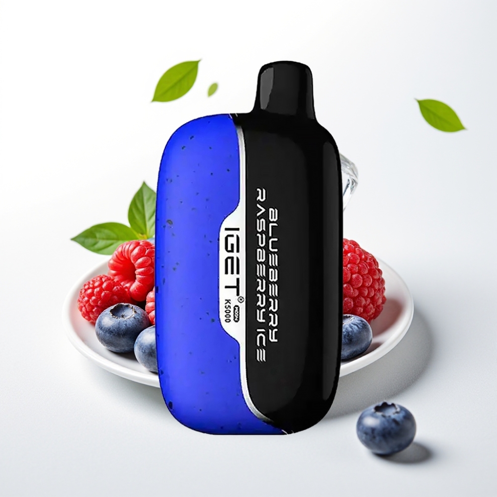 IGET Moon K5000 Puffs PC Blåbær Bringebær Is 1.35 Ohm Mesh Coil 81.5g