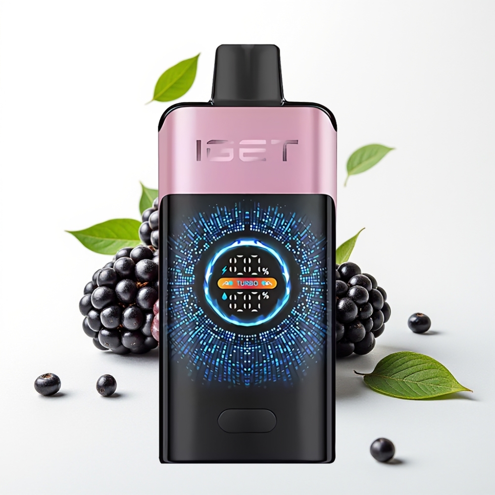 IGET ONE 12000 Puffs 2700 mAh Stor Bøyd Fargeskjerm Bjørnebær Is