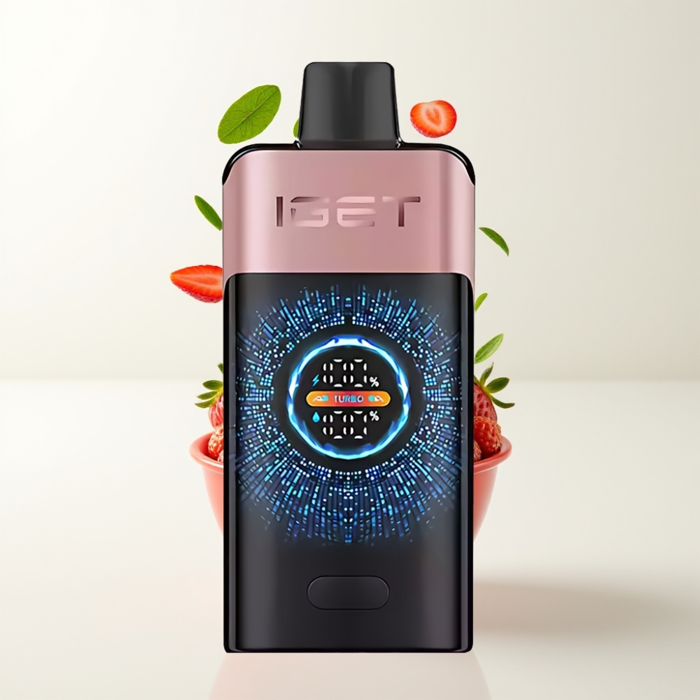 IGET ONE 12000 Puffs 2700 mAh Stor Buet Fargeskjerm Chupa Chups Jordbær