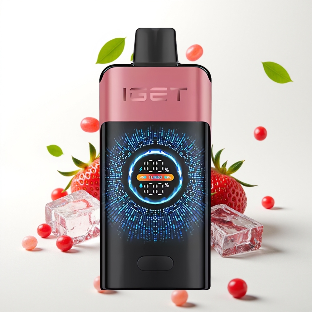 IGET ONE 12000 Puffs Stor Bøyd Fargeskjerm Jordbær Granateis 2700 mAh