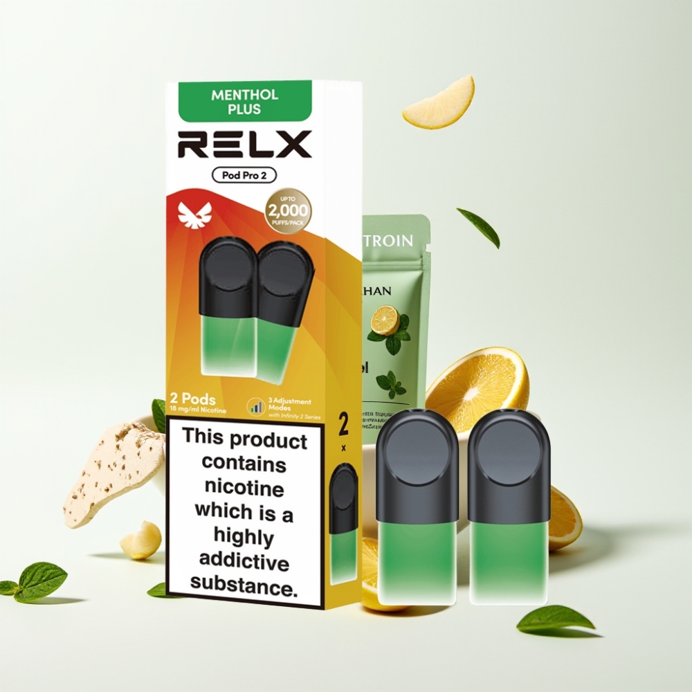 RELX Pod Pro 2 600 Puff 1,9ml 1,8% Nikotin Mynte-Mentol Pluss