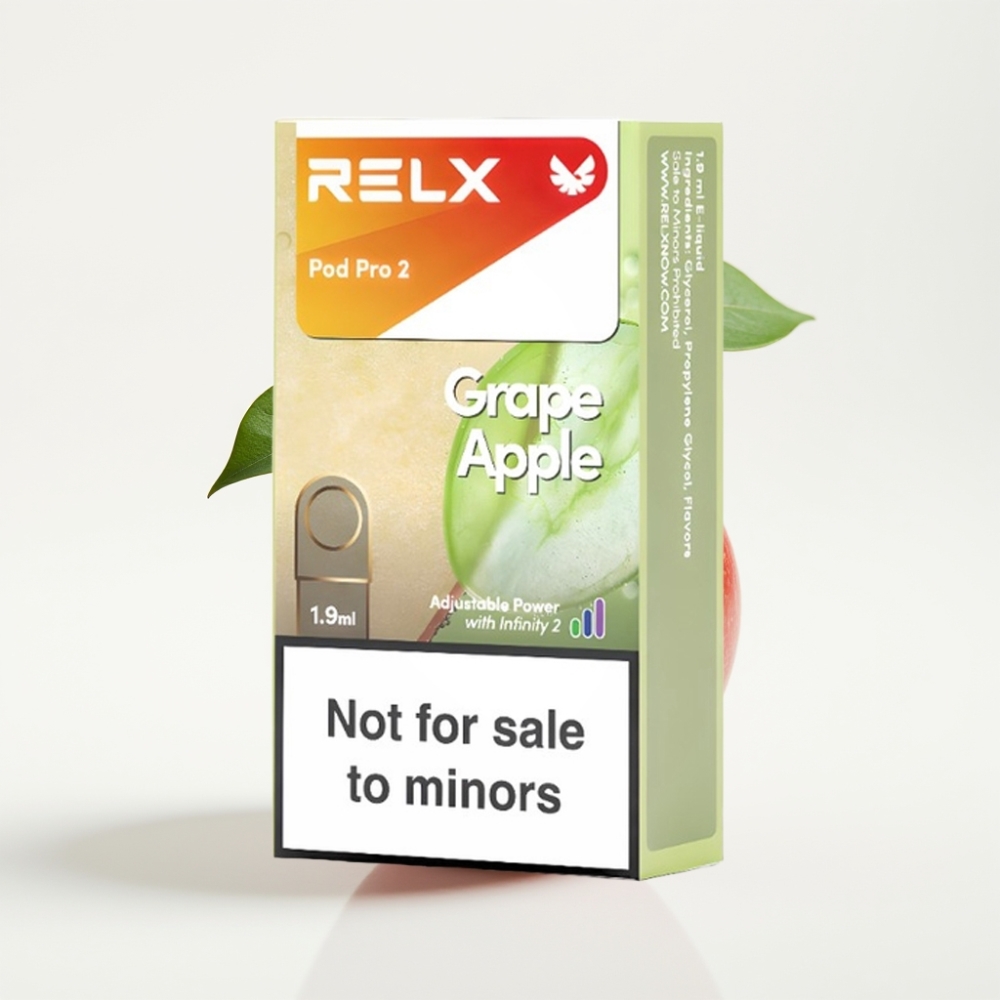 RELX Pod Pro 2 600 puffs 0% nikotin 1,9ml druer eple