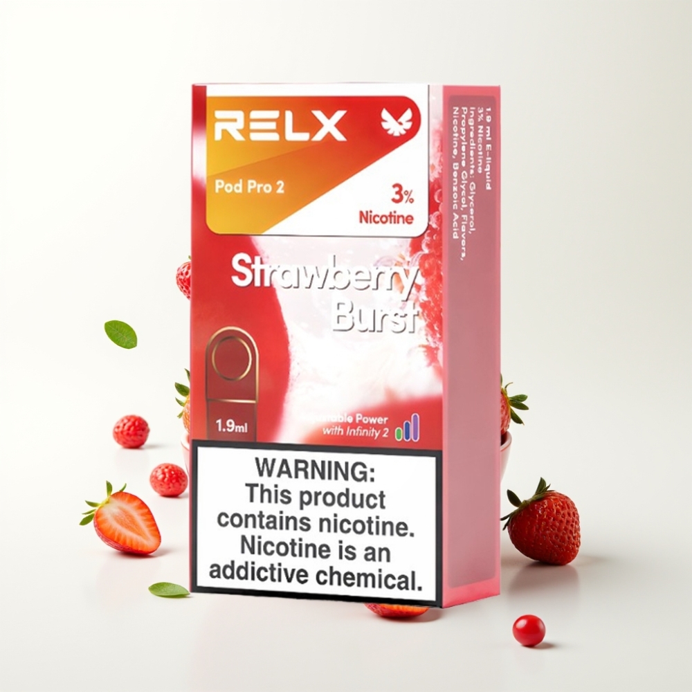RELX Pod Pro 2 600 puffs 1.9ml Jordbærsprøng 3%