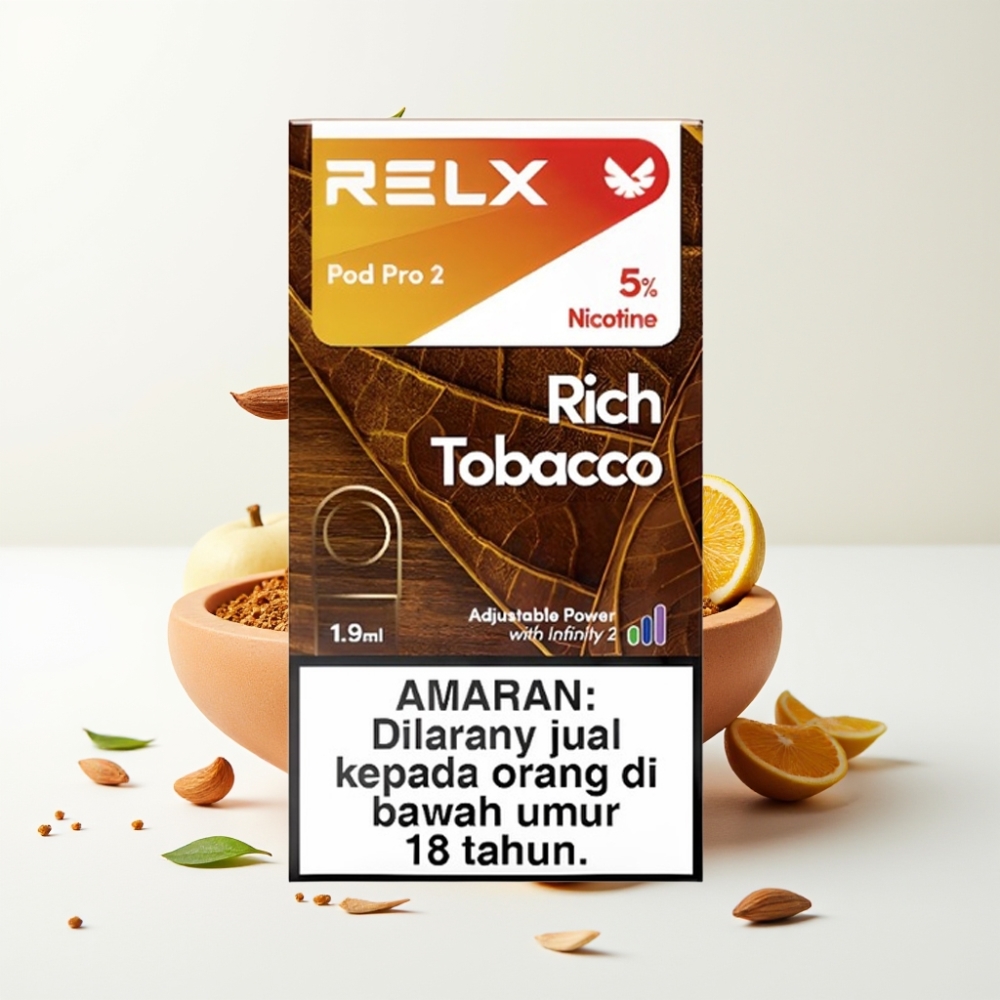 RELX Pod Pro 2 600 puffs 5% nikotin 1.9ml Rik Tobakk