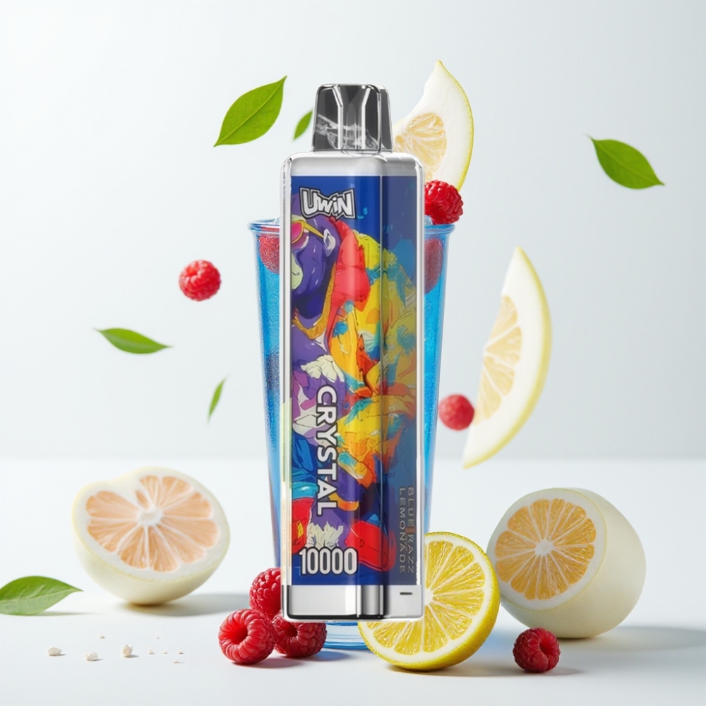 UWIN Crystal 10000 Puffs Blå Bringebær Lemonade 18ml 650mAh Type-C RGB
