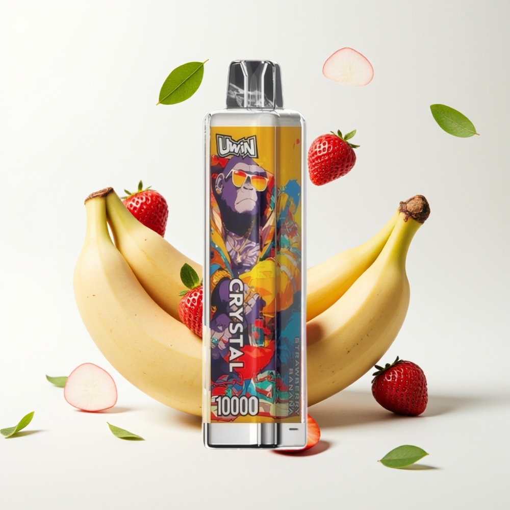 UWIN Crystal 10000 Puffs Jordbær Banan 18ml 650mAh Type-C RGB