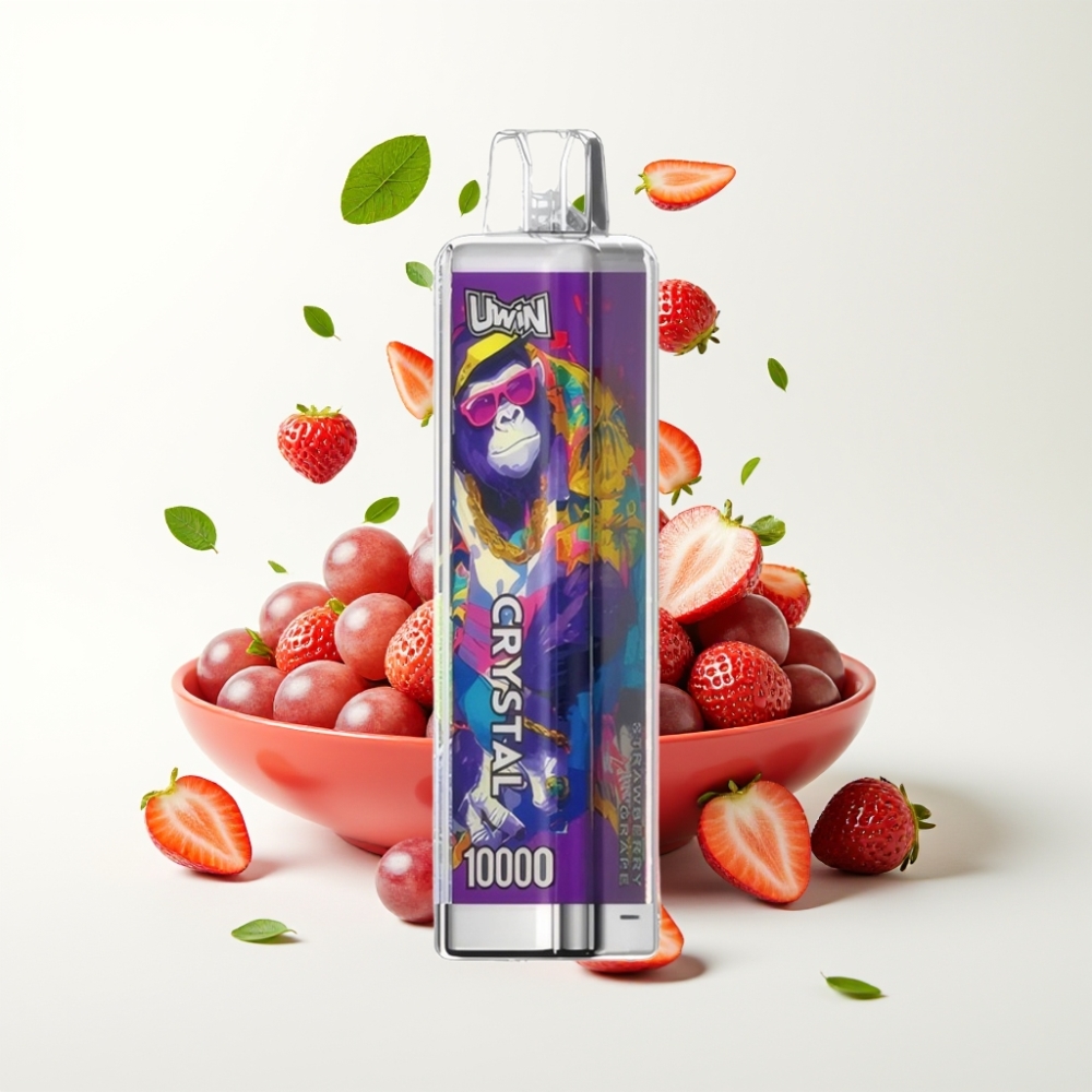 UWIN Crystal 10000 Puffs Jordbær Drue 18ml RGB