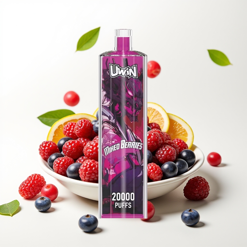 Uwin Shisha Hookah Crystal 20000 Puffs 22ml Blandede Bær Mesh Coil Type-C