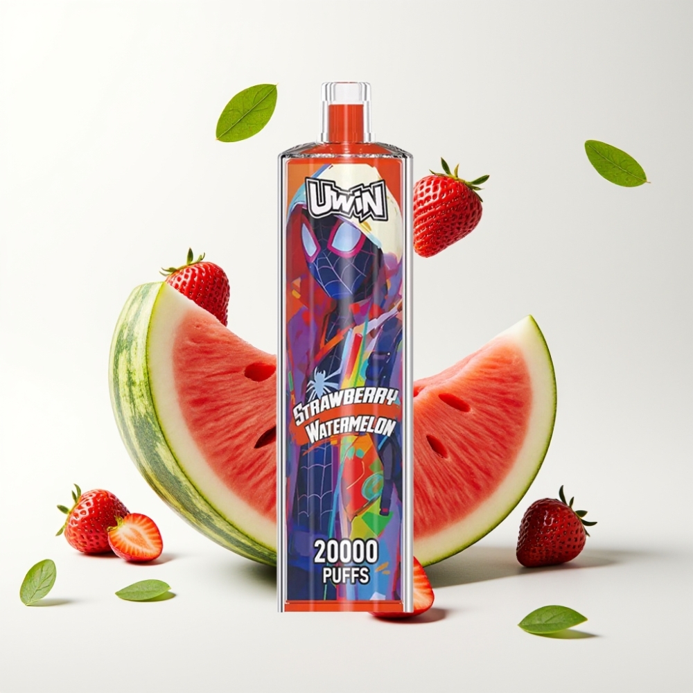 Uwin Shisha Hookah Crystal 20000 Puffs 22ml Jordbær Vannmelon Type-C Mesh Coil