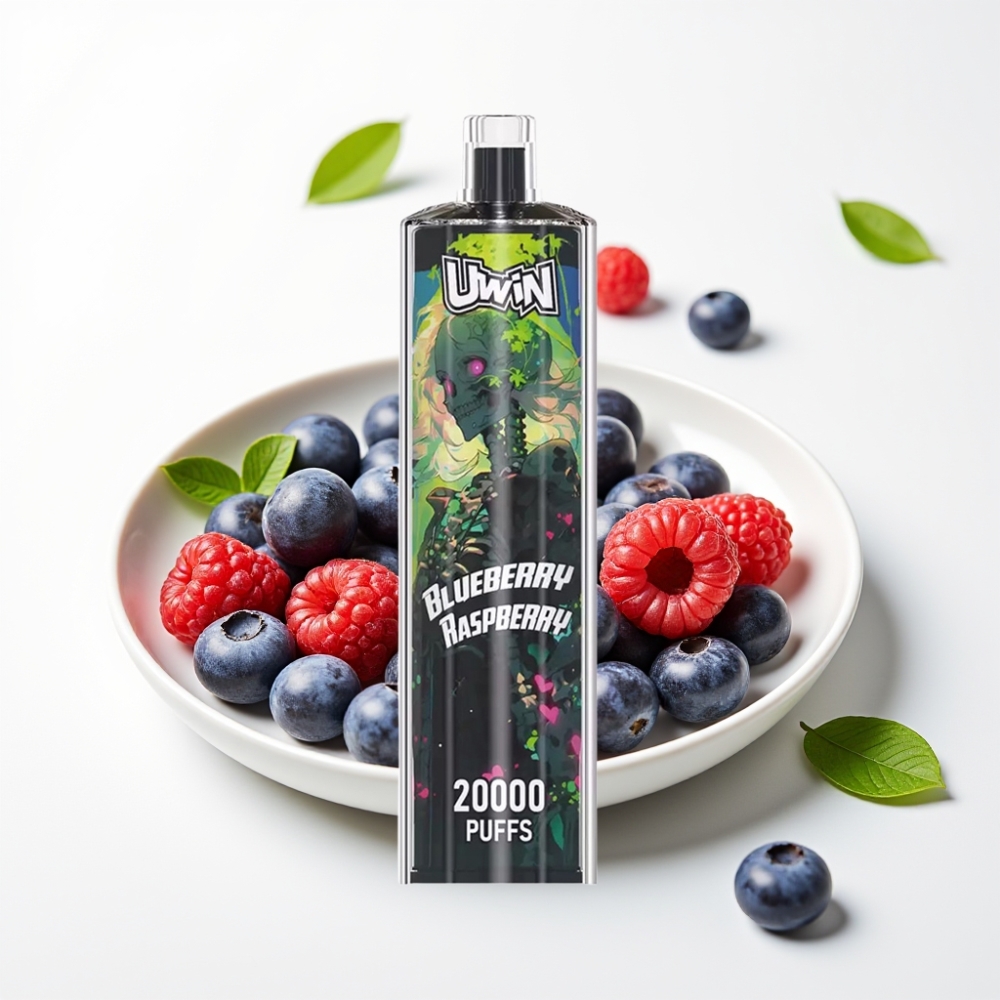 Uwin Shisha Hookah Crystal 20000 Puffs Blåbær Bringebær 22ml Mesh Coil Type-C