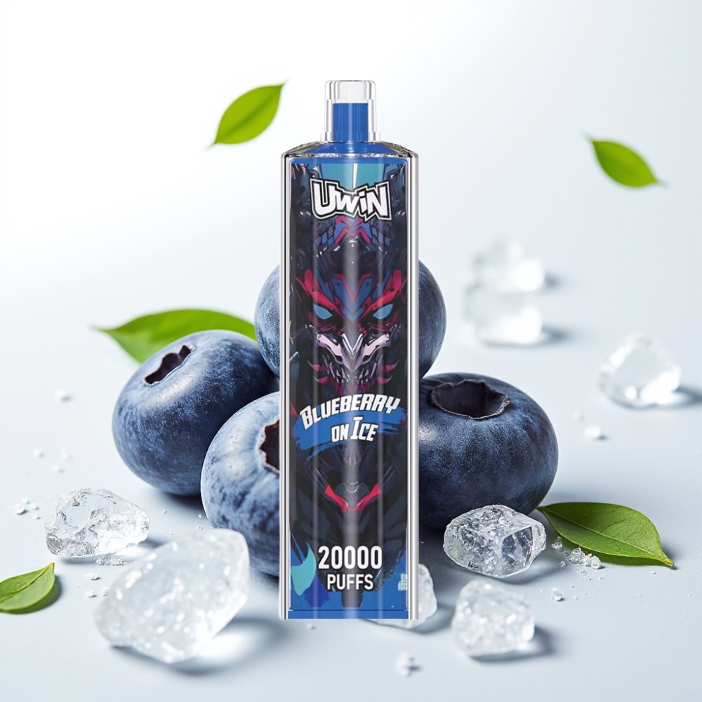 Uwin Shisha Hookah Crystal 20000 Puffs Blåbær På Is 22ml Type-C Mesh Coil